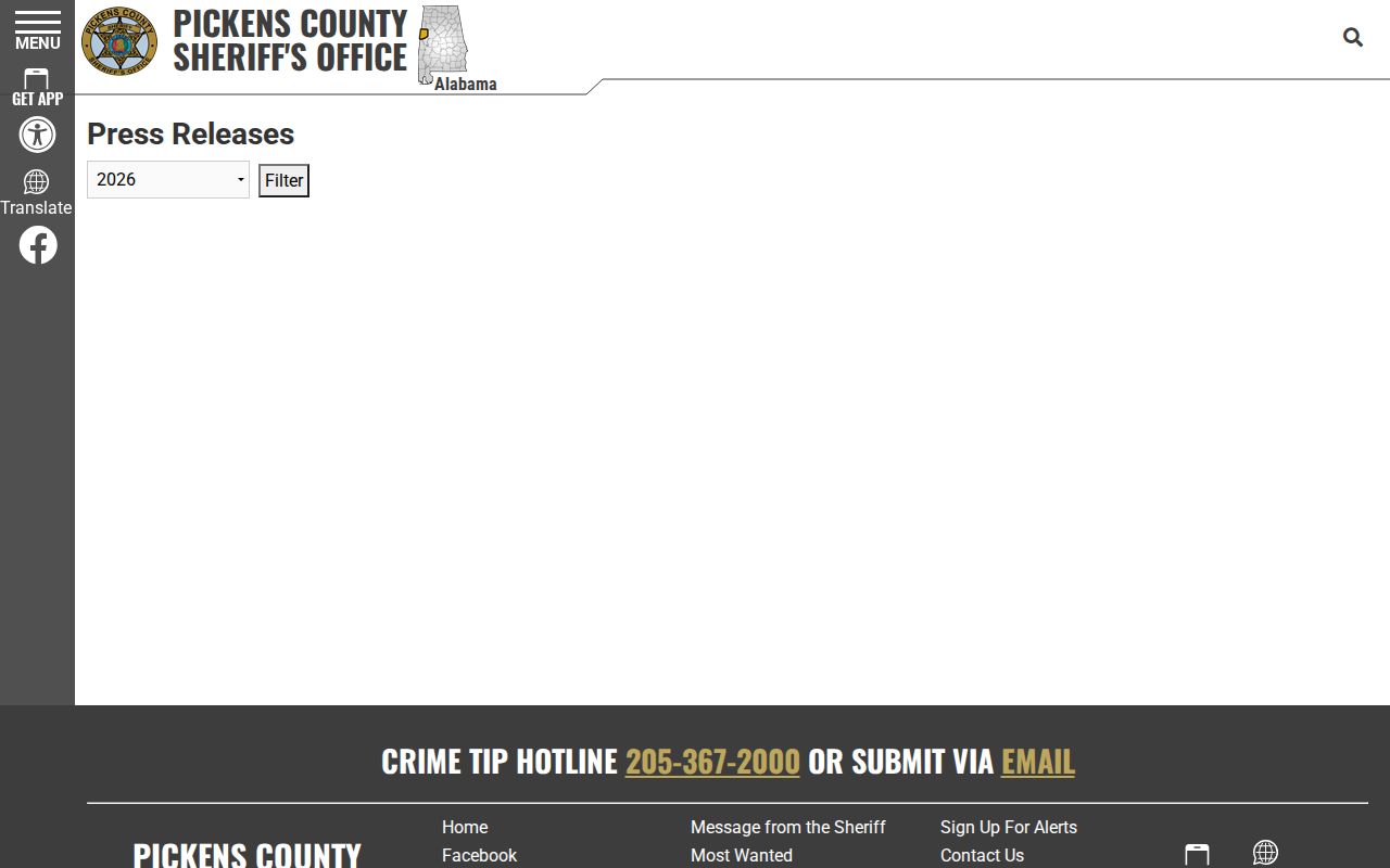 Pickens County Sheriff weekly arrest press release index