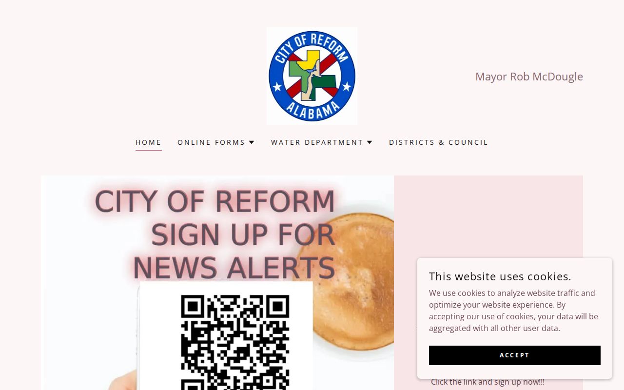 Captured official Reform Police Department contact and office-hours page